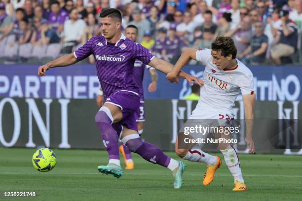 Luka Jovic of ACF Fiorentina during the Italian Serie A football match between Fiorentina and AS ROMA, on May 27, 2023 at the Artemio-Franchi stadium...