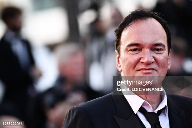 Film director Quentin Tarantino arrives for the Closing Ceremony and the screening of the film "Elemental" during the 76th edition of the Cannes Film...