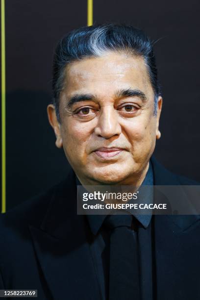 Bollywood actor Kamal Haasan arrives for the 23rd edition of the International Indian Film Academy Awards in Abu Dhabi on May 27, 2023.