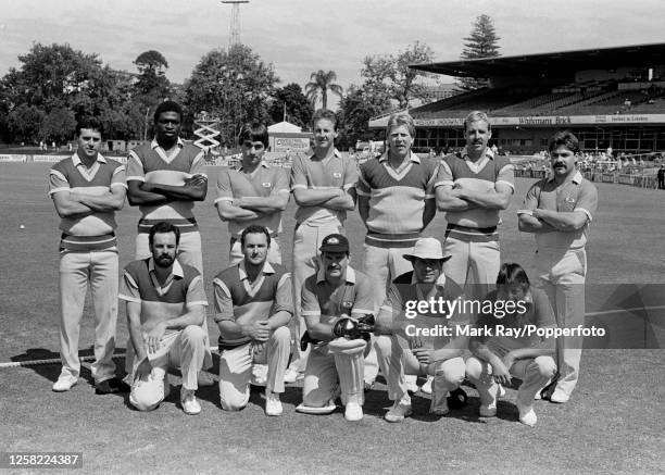 Tasmania Cricket Team before a McDonald's Cup one-day match against Western Australia at the WACA, Perth, Australia, 13th October 1984. Pictured are...