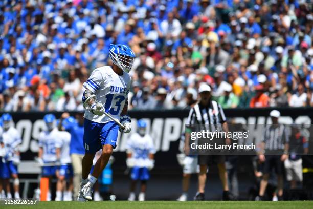 Owen Caputo of the Duke University Blue Devils runs with the ball during the Division I Men's Lacrosse Semifinals held at Lincoln Financial Field on...