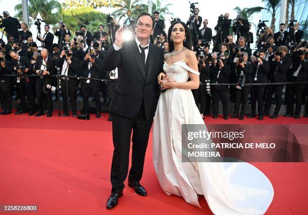 Film director Quentin Tarantino and Israeli singer Daniella Pick arrive for the Closing Ceremony and the screening of the film "Elemental" during the...