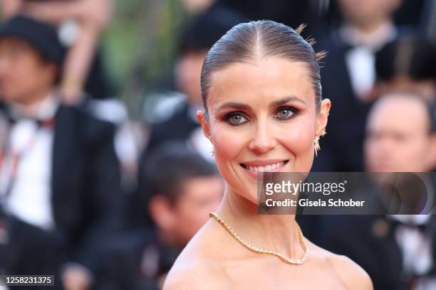 Nina Sandbech attends the "Elemental" screening and closing ceremony red carpet during the 76th annual Cannes film festival at Palais des Festivals...