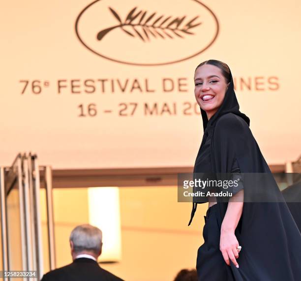 French actress Adele Exarchopoulos arrives for the Closing Ceremony and the screening of the film "Elemental" during the 76th Cannes Film Festival at...