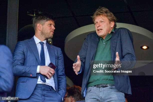 Klaas Jan Huntelaar of Ajax, Youri Mulder on the stand during the Dutch Eredivisie match between Fc Twente v Ajax at the De Grolsch Veste on May 28,...