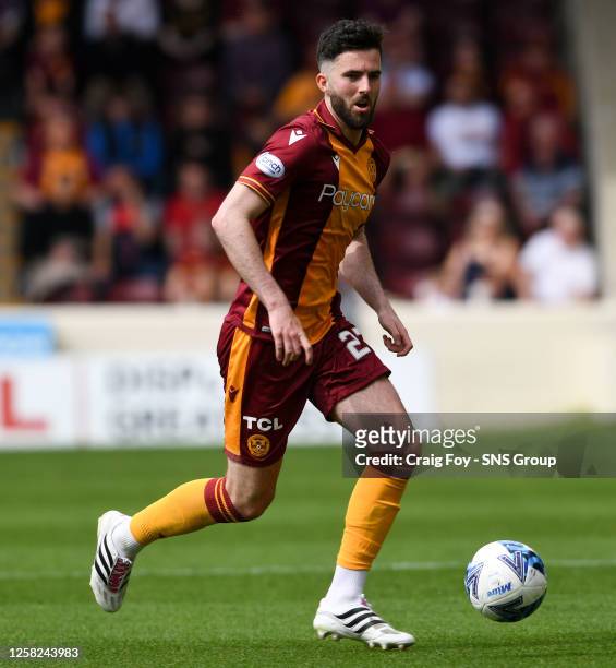 Motherwell's Sean Goss during a cinch Premiership match between Motherwell and Dundee United at Fir Park, on May 28 in Motherwell, Scotland.