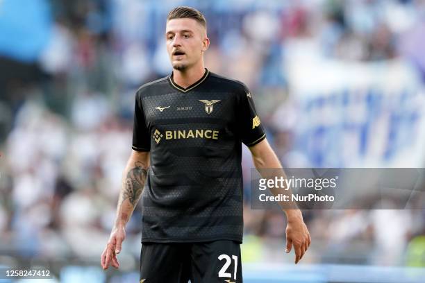 Sergej Milinkovic-Savic of SS Lazio looks on during the Serie A match between SS Lazio and US Cremonese at Stadio Olimpico, Rome, Italy on May 28,...