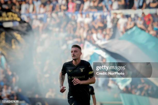 Sergej Milinkovic-Savic of SS Lazio looks on during the Serie A match between SS Lazio and US Cremonese at Stadio Olimpico, Rome, Italy on May 28,...