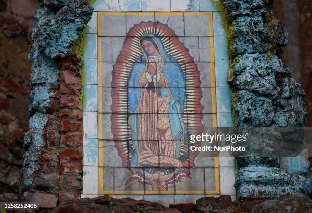Figure of the Virgin of Guadalupe in the town of Amecameca, State of Mexico. Recently, the Government of the State of Mexico, the National Civil...