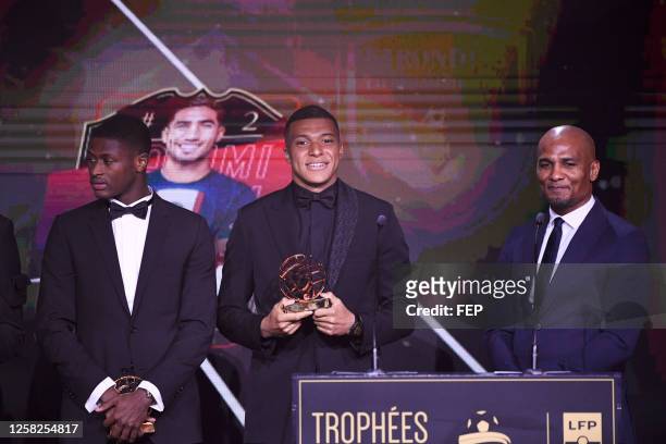 Nuno Alexandre TAVARES MENDES - 07 Kylian MBAPPE - Florent MALOUDA during the ceremony for the UNFP Trophies on May 28, 2023 in Paris, France.