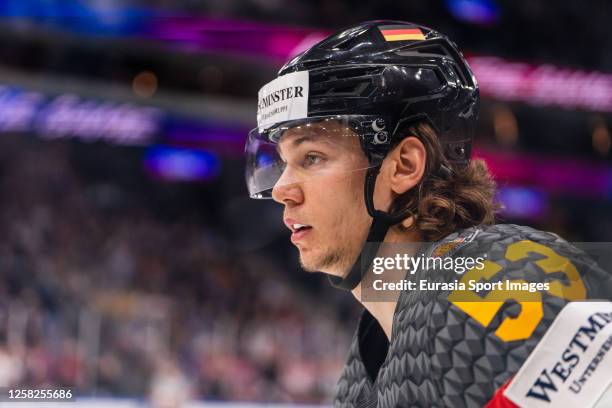 Moritz Seider of Germany in action during the 2023 IIHF Ice Hockey World Championship Finland - Latvia game between Canada and Germany at Nokia Arena...