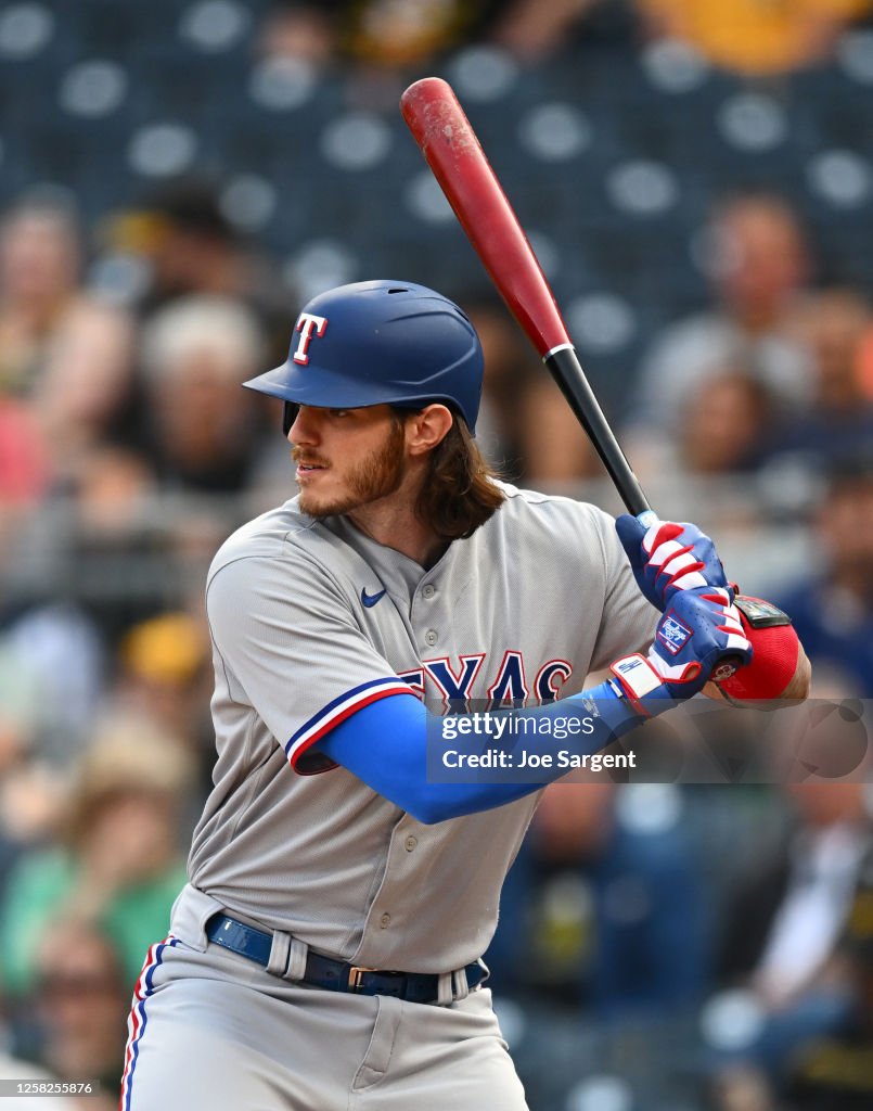 Texas Ranger Heim Jonah Heim of the Texas Rangers bats during the game between the ...