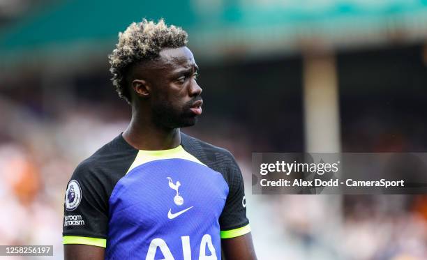 Tottenham Hotspur's Davinson Sanchez in action during the Premier League match between Leeds United and Tottenham Hotspur at Elland Road on May 28,...