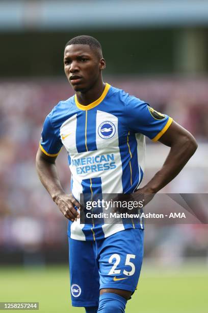 Moises Caicedo of Brighton and Hove Albion during the Premier League match between Aston Villa and Brighton & Hove Albion at Villa Park on May 28,...