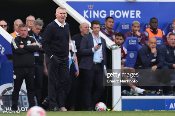 Leicester City Manager Dean Smith during the Premier League match between Leicester City and West Ham United at the King Power Stadium, Leicester on...