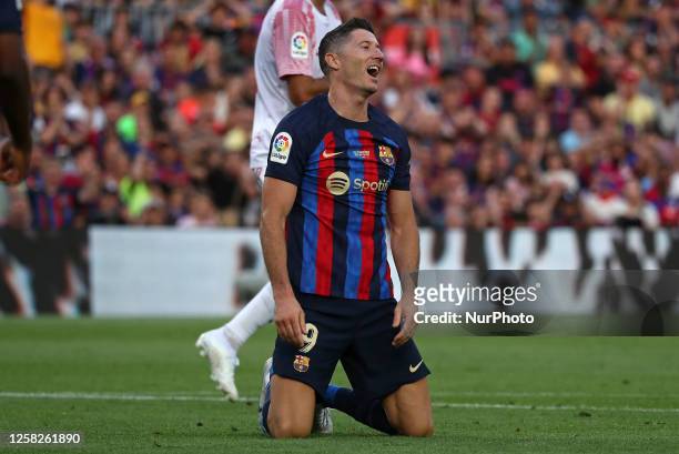 Robert Lewandowski during the match between FC Barcelona and RCD Mallorca, corresponding to the week 37 of the Liga Santander, played at the Spotify...