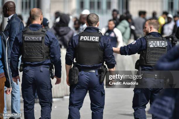 Policemen walk around in the streets of Paris, France, on May 16, 2023. French Interior Minister Gerald Darmanin announces that approximately 2,800...