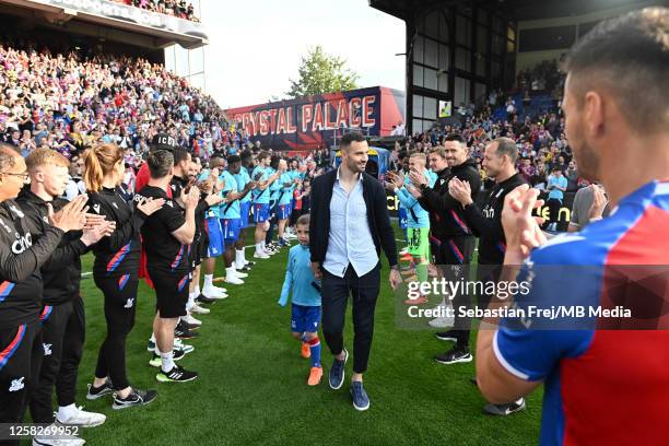 Guard of honour for Luka Milivojevic of Crystal Palace during the Premier League match between Crystal Palace and Nottingham Forest at Selhurst Park...