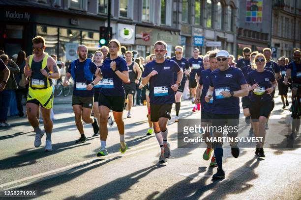 Denmarks Crown Prince Frederik participates in the 10km distance during a Royal Run event in Copenhagen, Denmark, on May 29, 2023. / Denmark OUT