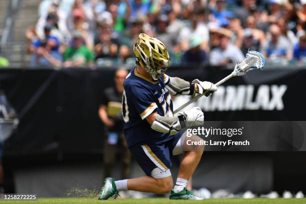 Chris Kavanagh of the Notre Dame Fighting Irish celebrates goal during the Division I Men's Lacrosse Championship held at Lincoln Financial Field on...