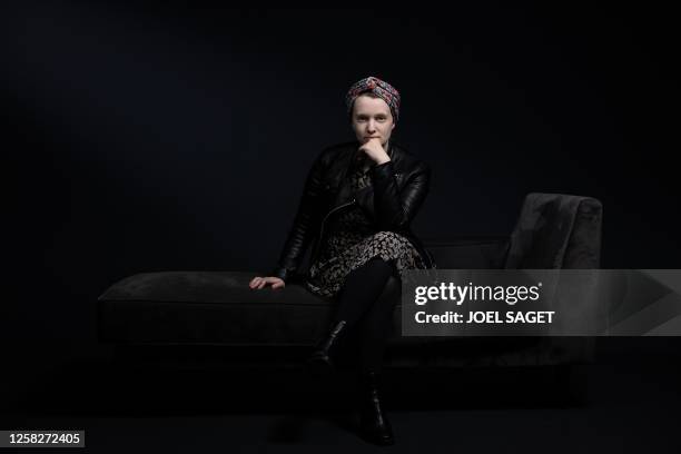 Co-founder of the first modern Orthodox Jewish community in France, Myriam Ackermann, poses during a photo session in Paris, on May 29, 2023. In June...