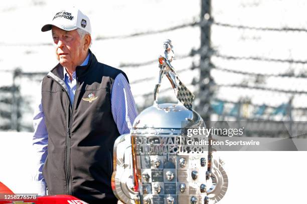 IndyCar series car owner Roger Penske who has won the Indianapolis 500 a record 19 times and is the owner of the Indianapolis Motor Speedway stands...