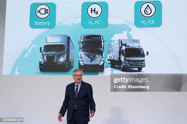 Martin Daum, chief executive officer of Daimler Trucks AG, speaks during a news conference in Tokyo, Japan, on Tuesday, May 30, 2023. Toyota Motor...
