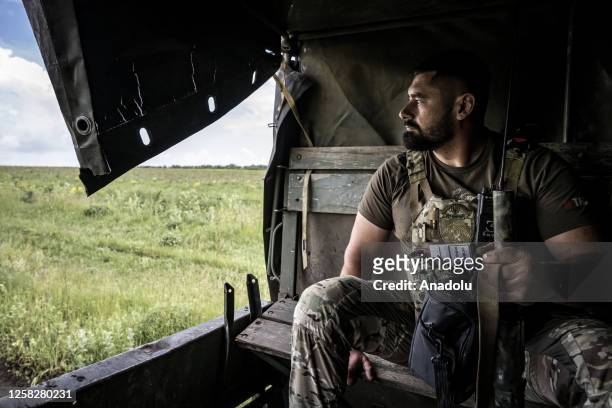 Ukrainian soldier is seen on the frontline in Donetsk Oblast, Ukraine on May 28, 2023. Mobilisation of the Ukrainian army continues in the Donetsk...