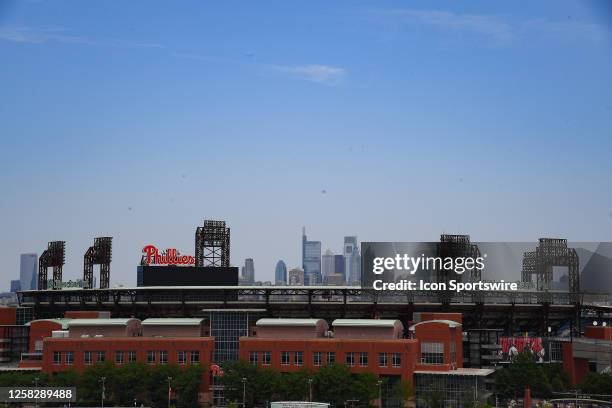 General view of Citizens Bank Park and the Philadelphia skyline as seen before the NCAA Division I Men's Lacrosse Championship game between the Duke...