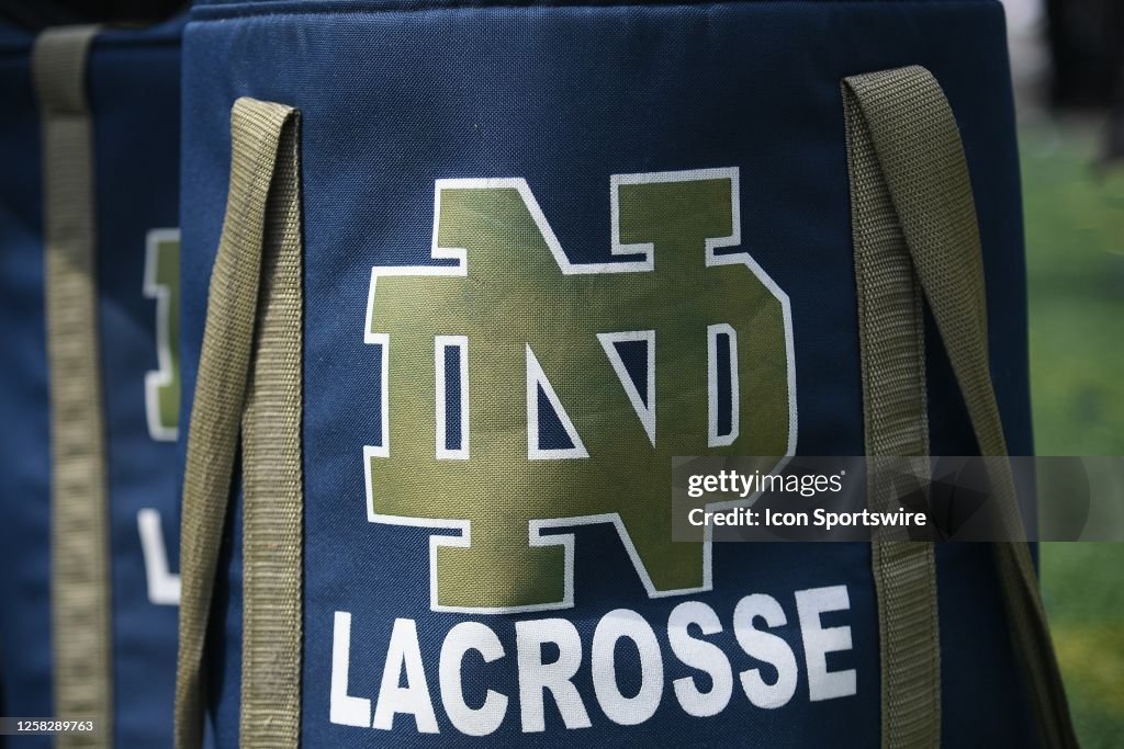 A Detail View Of A Notre Dame Lacrosse Logo On A Bag After The NCAA a-detail-view-of-a-notre-dame-lacrosse-logo-on-a-bag-after-the-ncaa