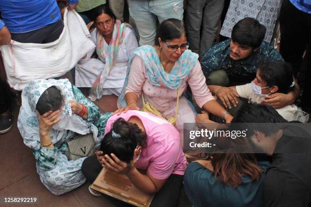 Indian wrestlers along with their supporters gather to immerse their medals in the river Ganges as a mark of protest against Brij Bhushan Singh, the...