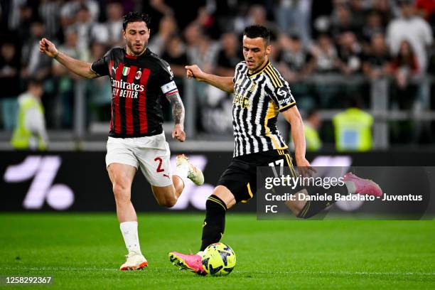 Filip Kostic of Juventus during the Serie A match between Juventus and AC Milan at Allianz Stadium on May 28, 2023 in Turin, Italy.