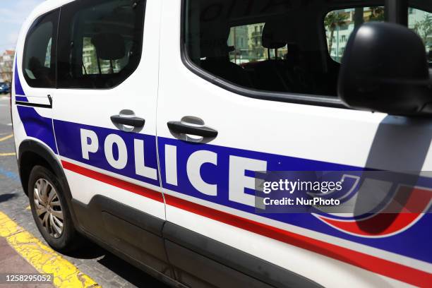 Police car is seen in Cannes, France on May 24, 2023.