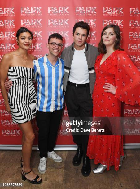 Cast members Carla Harrison-Hodge, Majid Mehdizadeh-Valoujerdy, Luke Newton and Amber Anderson attend the press night after party for 'The Shape Of...