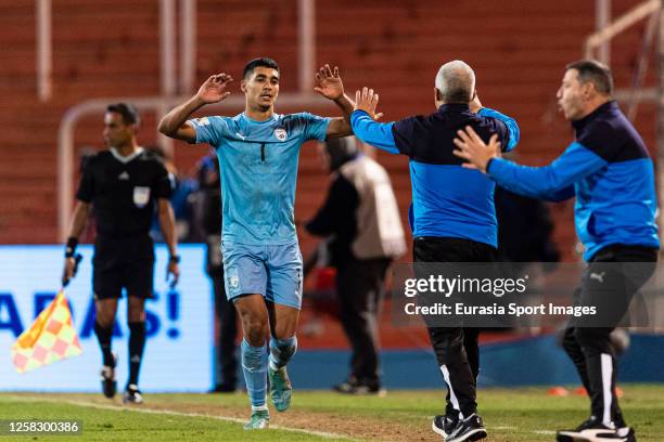 Anan Khalaili of Israel celebrates his goal during FIFA U-20 World Cup Argentina 2023 Round of 16 match between Uzbekistan and Israel at Estadio...