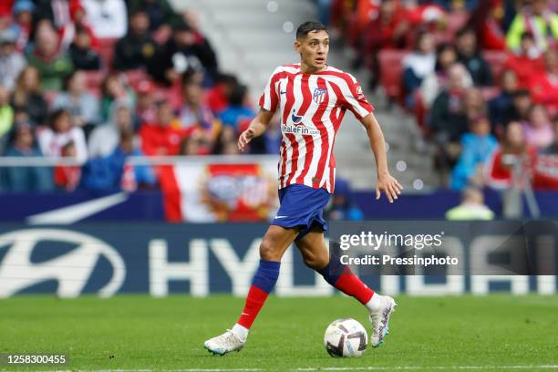 Nahuel Molina of Atletico de Madrid during the La Liga match between Atletico de Madrid and Real Sociedad played at Civitas Metropolitano Stadium on...