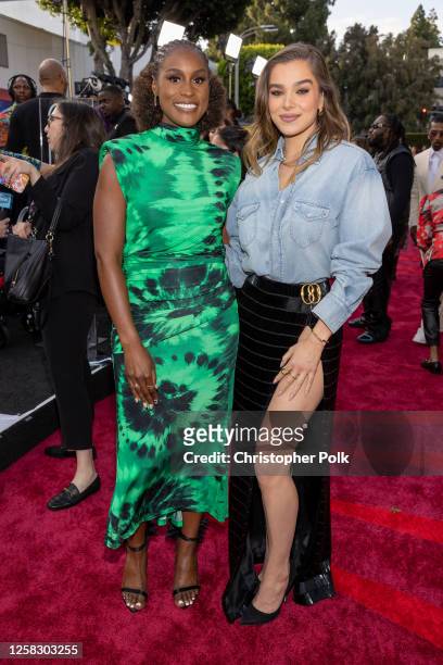 Issa Rae and Hailee Steinfeld at the premiere of "Spider-Man: Across the Spider-Verse" held at Regency Village Theatre on May 30, 2023 in Los...