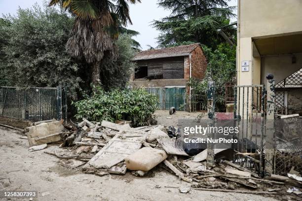 General view of the flood damage in Emilia Romagna on May 31, 2023 in Faenza, Italy
