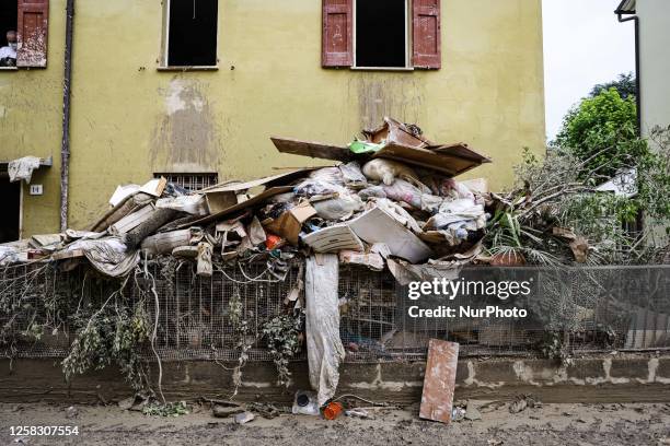 General view of the flood damage in Emilia Romagna on May 31, 2023 in Faenza, Italy