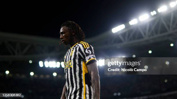 Moise Kean of Juventus FC looks on during the Serie A football match between Juventus FC and AC Milan. AC Milan won 1-0 over Juventus FC.