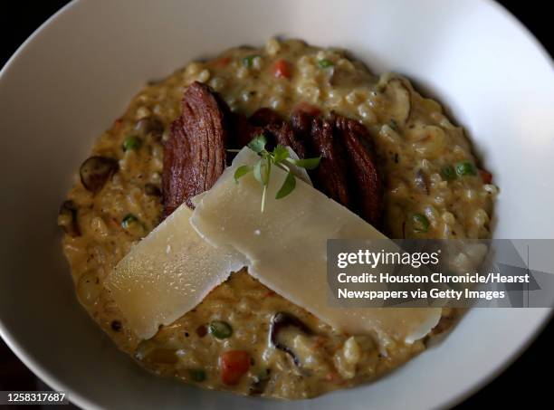 The Andean Risoto dish created by Roberto Castre, chef of Latin Bites Cafe in the Galleria neighborhood, photographed Tuesday, Nov. 19 in Houston.