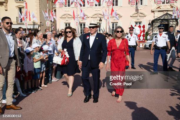 Camille Gottlieb, Prince Albert II of Monaco and Princess Caroline of Hanover attend the commemoration ceremony for the centenary of the birth of...
