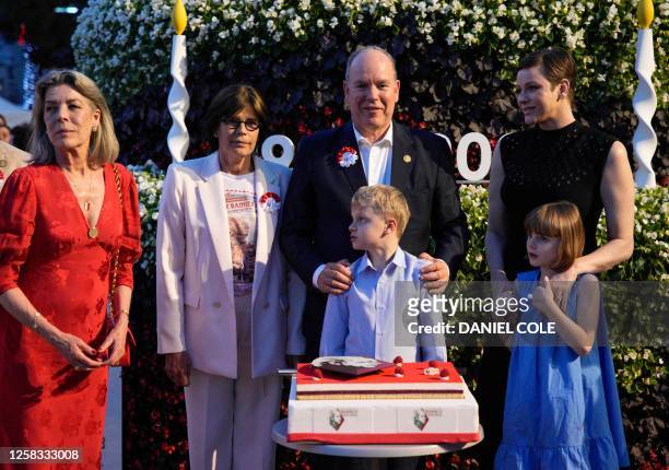 Princess Caroline of Hanover, Princess Stephanie of Monaco, Prince Albert II of Monaco, Princess Charlene, and Prince Jacques and Princess Gabriella...