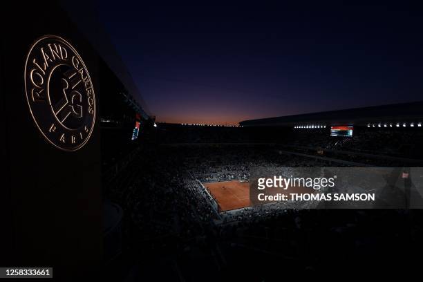 The Court Philippe-Chatrier is pictured on day four of the Roland-Garros Open tennis tournament in Paris on May 31, 2023.