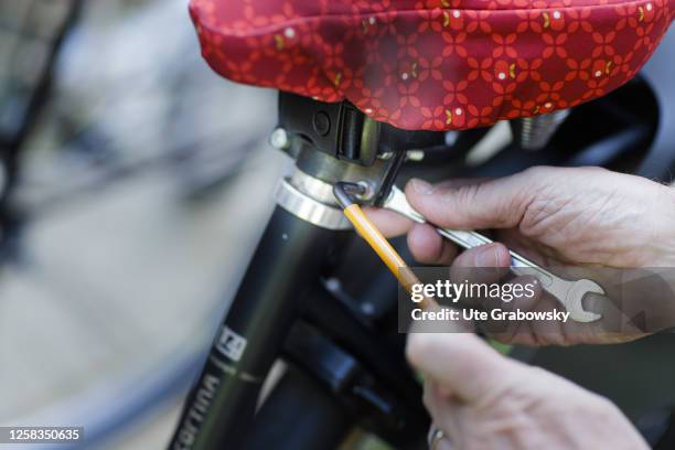 In this photo illustration Tools for adjusting a bicycle saddle on May 27, 2023 in Bonn, Germany.