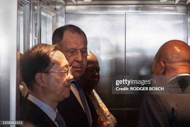 Ma Zhaoxu, deputy Minister of Foreign Affairs of China , Sergei Lavrov, Minister of Foreign Affairs of Russia , and South African Minister of...