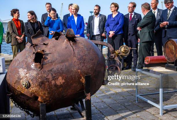 June 2023, Mecklenburg-Western Pomerania, Wismar: Annalena Baerbock , Germany's Foreign Minister, stands in the port of Wismar at the Council of the...