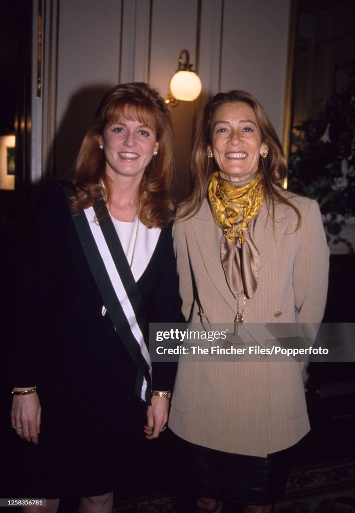 Sarah The Duchess Of York With Her Mother Susan Barrantes At An sarah-the-duchess-of-york-with-her-mother-susan-barrantes-at-an