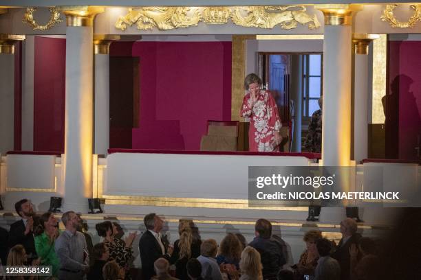 Queen Mathilde of Belgium pictured during the start of the finals of the 2023 edition of the Queen Elisabeth Voice Competition, the tenth edition, at...