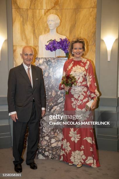 Queen Mathilde of Belgium pictured during the start of the finals of the 2023 edition of the Queen Elisabeth Voice Competition, the tenth edition, at...